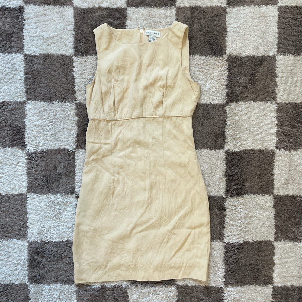 VTG ⏰ ANN TAYLOR pastel yellow a line mini dress